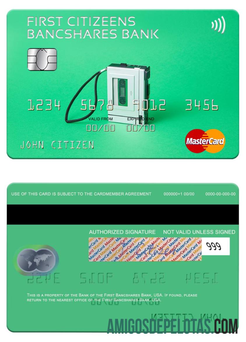 USA First Citizens BancShares Bank Mastercard modelo